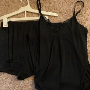 Black shorts and sexy top pajama set